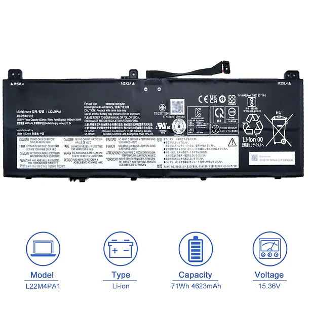 Batería de Repuesto L22M4PA1 para Lenovo Yoga 7 14IRL8 16ARP8 14ARP8 16IRL8 Yoga 7 2-in-1 - JOTACT 2