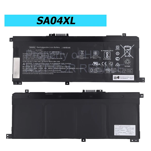 Batería de Repuesto SA04XL para HP Envy X360 15-DR 15-DR0010TX Series Notebook HSTNN-OB1F HSTNN-OB1G HSTNN-UB7U - Vvsialeek 2
