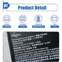 Batería de Repuesto L17M3PB0 para Lenovo Chromebook 100e 1st 2nd Gen