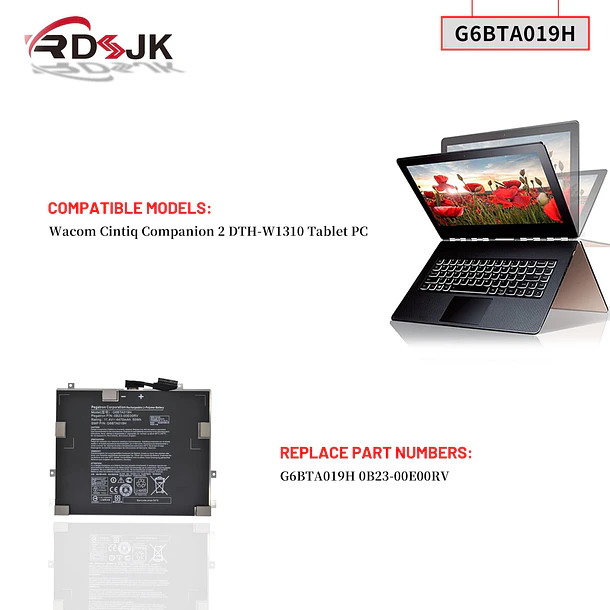 Batería de Repuesto RM08 para Microsoft Wacom cintiq Companion 2, Cintiq Companion 2 DTH-W1310, DTH-W1310 - RDSJ 3