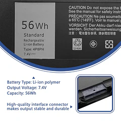 Batería de Repuesto 4P8PH para Dell Inspiron 15 7000 7537 7547 7548