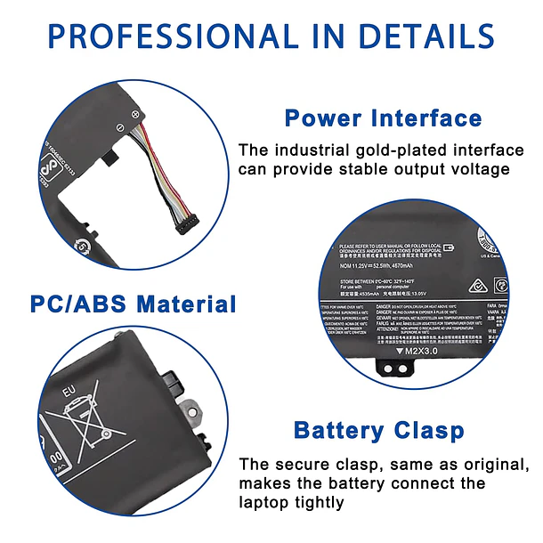 Batería de Repuesto L15M3PB0 para Ideapad 330S-14IKB 330S-14AST 330S-15ARR 330S-15AST 330S-15IKB Series Notebook 5B10Q39202 5B10W67236 - EFOHANA 6