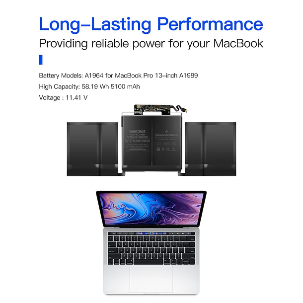 Batería de Repuesto A1964 para MacBook Pro A1989, 13-Inch, 2018-2019 - SeaPlant 4