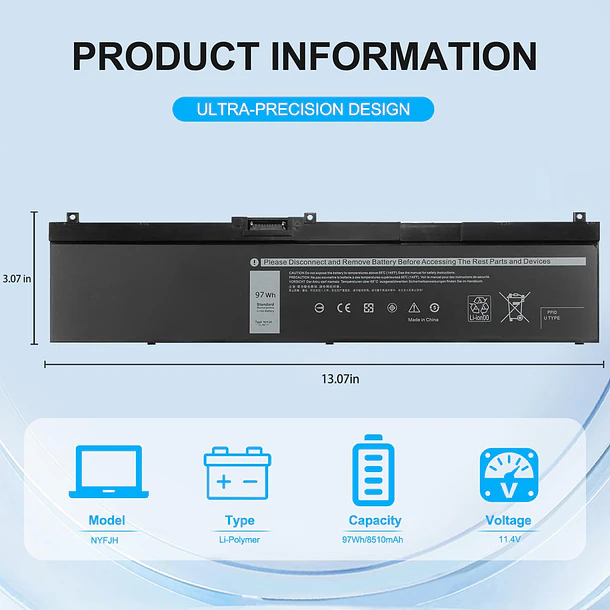 Batería de Repuesto C31N1636 para Dell Precision 7530 Precision 7730 Precision 7540 Precision 7740 Mobile - Bituoer NYFJH 2