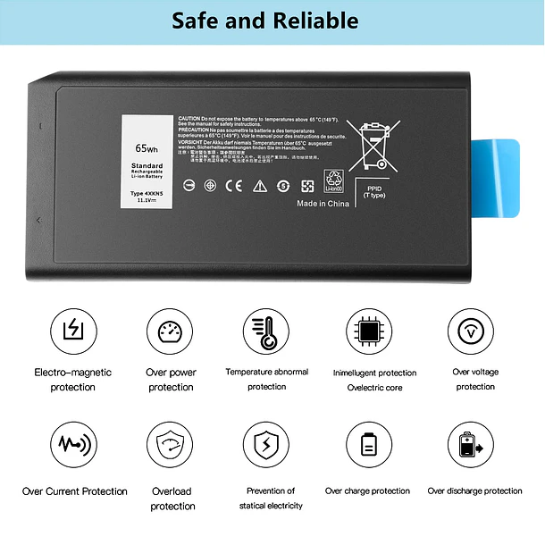 Batería de Repuesto 4XKN5 para Dell Latitude 14 Rugged 5404 5414 E5404 Extreme 7404 7414 - TAUPO 3