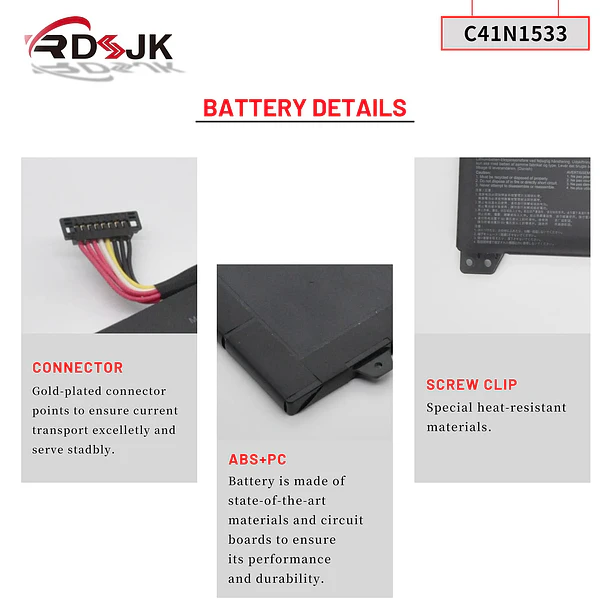 Batería de Repuesto C41N1533 para Asus Q524U Q524UQ Q524UQK Q534U Q534UX Q534UX-BHI7T19 UX560UQ Q534UXK Q504UQ 5