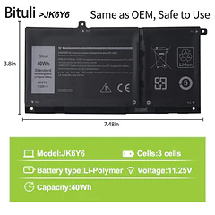 Batería de Repuesto C31N1636 para Dell 14 5000 5300 5301 5401 5402 5408 5409 5501 - Bituli