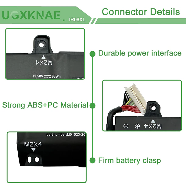 Batería de Repuesto IR06XL para HP ZBook Power G7 1J3Y1EA 1J3Y2EA 1J31AEA 1J3X7EA 1J3Q8EA 2C9P1EA - UGXKNAE 3