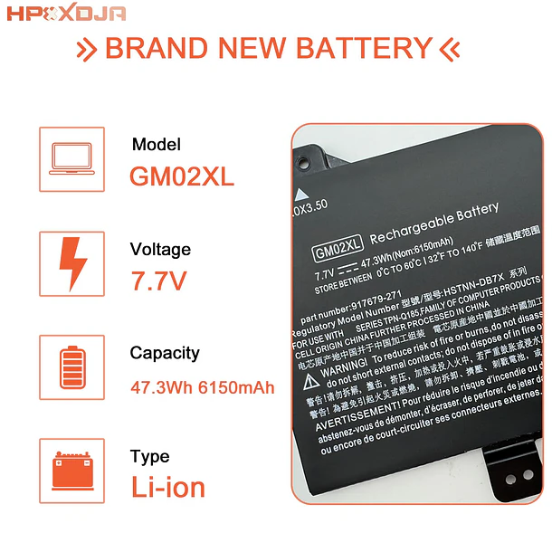 Batería de Repuesto GM02XL para HP Chromebook X360 11 G1 Chromebook 14 G5 14-CA000NA 11 - HPXXDJA 2