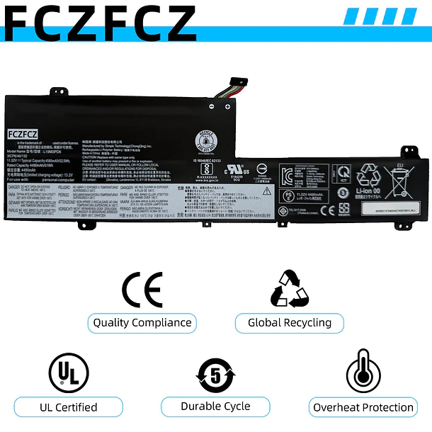 Batería de Repuesto L19M3PD6 para Lenovo ideapad Flex 5-14IIL05 5-14ITL05 5-14ARE05 5-14ALC05 5-15IIL05 5-15ITL05 5-15ALC05 - FCZFCZ 5
