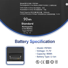 Batería de Repuesto P0FWH para Dell Alienware m16 R2 - ANTIEE