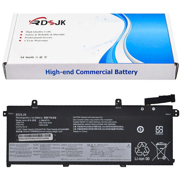 Batería de Repuesto L17M6P52 para Lenovo ThinkPad T490 T495 P43S T14 P14S 1st 2nd Gen - RDSJ 1