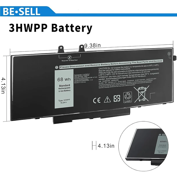 Batería de Repuesto JC04 para Dell Latitude 5401 5410 5501 5510 5411 5511 Precision 3541 2