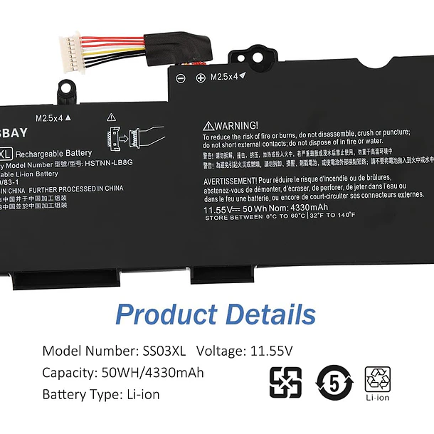 Batería de Repuesto para Hp EliteBook 730 735 740 745 755 830 840 846 - KingSener ETESBAY 5