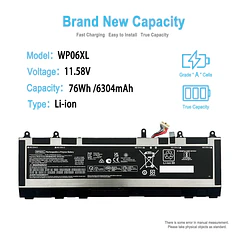 Batería de Repuesto WP06XL para Hp EliteBook 865 860 845 840 835 830 G9 G10