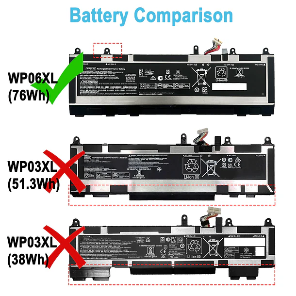 Batería de Repuesto WP06XL para Hp EliteBook 865 860 845 840 835 830 G9 G10 3