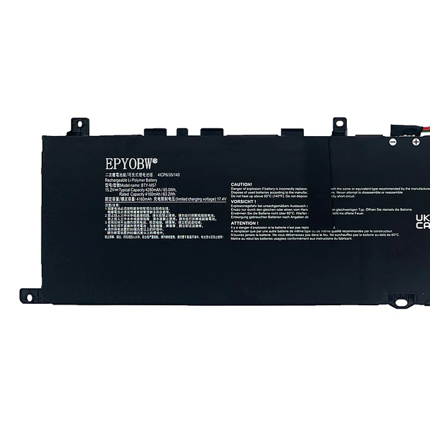 Batería de Repuesto 7FMXV para MSI GP66 GP76 Leopard 10UE 10UG 10UH 11UE 11UG 11UH - EPYOBW 2