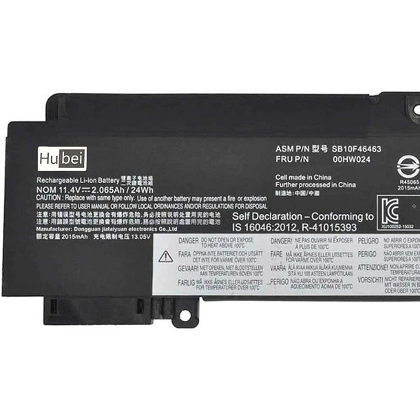 Batería de Repuesto para Lenovo ThinkPad T460S T470S Series Notebook (11.4V 24Wh) - Hubei 2