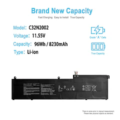 Batería de Repuesto C32N2002 para Asus ZenBook Flip 15 UX535 UM535 UX564 Q528 Q538 UX535LI - TAICROWNE