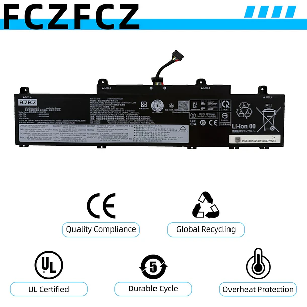 Batería de Repuesto L22D3P70 para Lenovo ThinkPad L14 Gen 4 / L15 Gen 4 Series - FCZFCZ 5