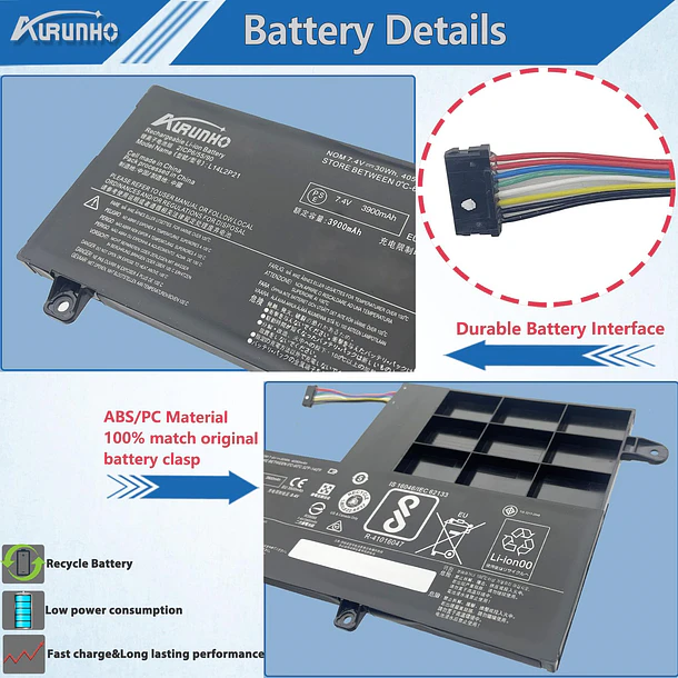 Batería de Repuesto JPFMR para Lenovo Yoga 500-15IBD 500-15ISK 500-14IBD 500-14IHW IdeaPad 310S-14AST 310S-14ISK 310S-14AST 3