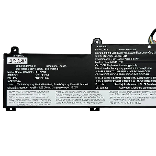 Batería de Repuesto L21L3PG1 para Lenovo ThinkPad L14 Gen 3 Gen 4 / ThinkPad L15 - EPYOBW 3