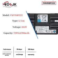 Batería de Repuesto FMVNBP222 para Fujitsu LifeBook T732 T734 T902 Series FPB0283 3INR19/66-2 10.8V 72Wh - RDSJ