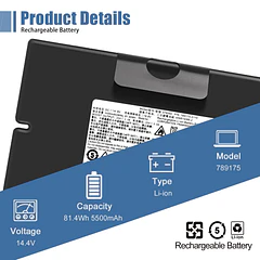 Batería de Repuesto 789175 para Bose S1 pro Battery Pack 789175-0100 789175-0110 789175-0010 4INR19/66-2 14.8V - VANPIR