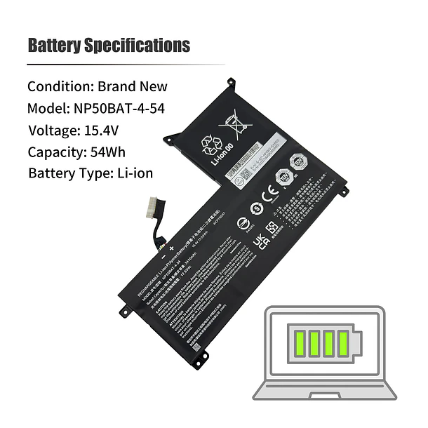 Batería de Repuesto NP50BAT-4-54 para CLEVO NP70 X17 AT22 Gigabyte G5 GE KF G7 KE - INTIFO 3