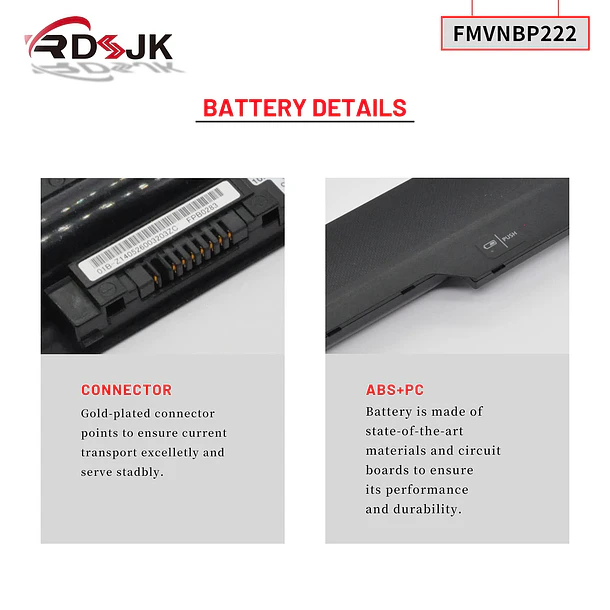 Batería de Repuesto FMVNBP222 para Fujitsu LifeBook T732 T734 T902 Series FPB0283 3INR19/66-2 10.8V 72Wh - RDSJ 5