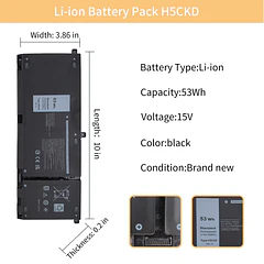 Batería de Repuesto H5CKD para Dell Vostro 5300 5401 5501 Latitude 3410 3510 Inspiron 5300 - NBULBL