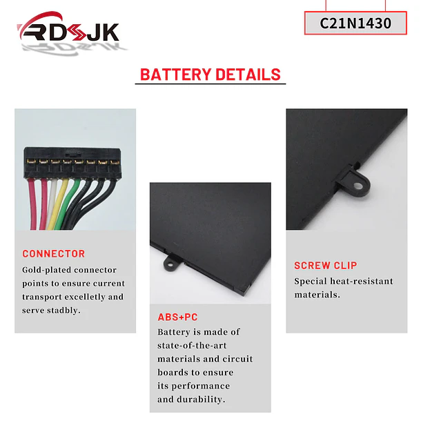 Batería de Repuesto C21N1430 para Asus Chromebook C201 C201P C201PA C201PA-2A C201PA-2B C201PA-2G C201PA-DS01 C201PA-DS02 - RDSJ 5