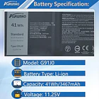 Batería de Repuesto JPFMR para Dell Latitude 3320 3330 3420 3520 Inspiron 3510 3511 3515 2