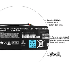 Batería de Repuesto DT9XG para GIGABYTE P34F P34G P34K P34W V2 V3 V5 V7 Series(15.2V - HBFVG