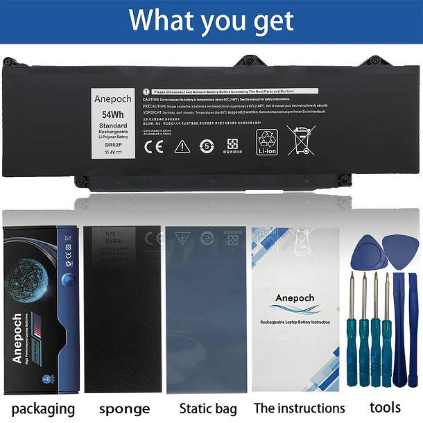 Batería de Repuesto DR02P para Dell Latitude 5350 5440 5450 5540 5550 7455 3340 3440 - Anepoch 3