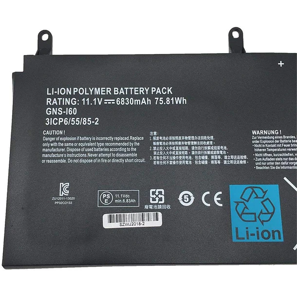 Batería de Repuesto 69KF2 para GIGABYTE P35K P37X P57X P35G P35N P35W P35X P37K P37W - HBFVG 3