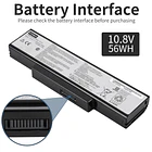 Batería de Repuesto A32 K72 para ASUS K72D K72DR K72DY K72F K72J K72JA K73 K73B K73BR - KingSener ETESBAY 4