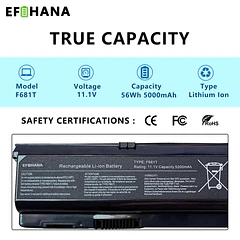 Batería de Repuesto F681T para Dell Alienware M15X M15x R1 P08G Notebook SQU-724 D951T SQU-722 - EFOHANA