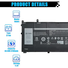 Batería de Repuesto para Dell Alienware X14 R1 / Alienware X14 R2 Series 0GD3C9 - AOMKA