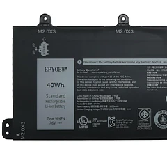 Batería de Repuesto 9F4FN para Dell Latitude 7320 Detachable/Inspiron 14 3420 Series 09F4FN 2VKW9 8PK6G - EPYOBW