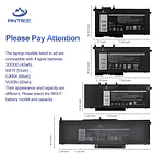 Batería de Repuesto 93FTF para Dell Latitude 5280 5480 5580 6
