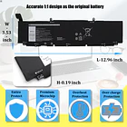 Batería de Repuesto XG4K6 para Dell XPS 17 9700 9710 9720 9730 Precision 5750 5760 - GlottyBatt 5