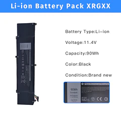 Batería de Repuesto XRGXX para Dell G7 7590 7790 G5 5590-D2783W D2743B D2865B D2863W D2842W - NBULBL XRGXX