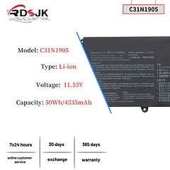 Batería de Repuesto C31N1517 para Asus Adolbook13 2020 Dolbook14 2020 VivoBook S13 S330FA S330FN S333