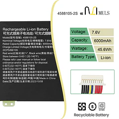 Batería de Repuesto 2F8K3 para Dynabook Satellite Pro C50-H-103 - MULS