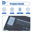 Batería de Repuesto 51KD7 para Dell XPS 15 9575 2-in-1 15-9575-D1805TS D1605TS D2801TS D2605TS i5-8305G - Dentsing 2
