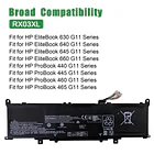 Batería de Repuesto RX03XL para HP EliteBook 630 640 645 660 G11 ProBook 440 445 - JIAZIJIA 5