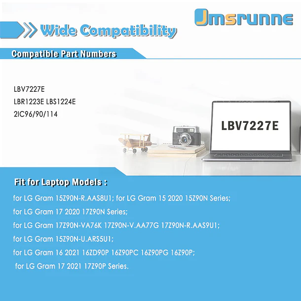 Batería de Repuesto LBV7227E para LG Gram 18 17 16 15 2020 2021 13/14/15(Z980) 15/17(Z90N) - Jmsrunne 5