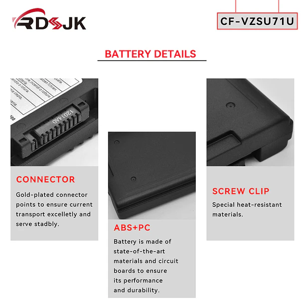 Batería de Repuesto A1713 para Panasonic Toughbook CF-30 CF-31 CF-53 CF30 CF31 CF53 CF-VZSU72U CF-VZSU1430U - RDSJ 5