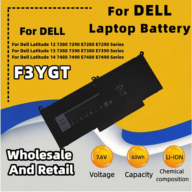Batería de Repuesto F3YGT for Dell para Dell Latitude 12 7000 7280 7290 13 7000 7380 7390 - Joburu 4